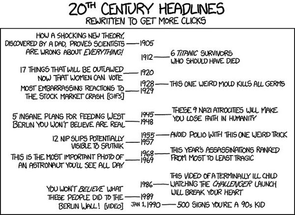 Clickbait comic from xkcd
